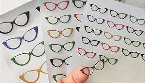 Óculos Transparente Resinados Cód. 523 c/ 2,7cm