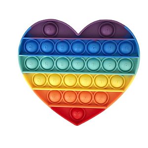 Pop It - Fidget Toy - Coração Colorido