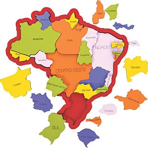 Quebra-Cabeça Mapa do Brasil Regiões | Estados |Capitais