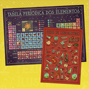 Kit Tabela + Pôster Itens de Laboratório
