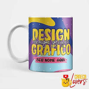 Caneca Flork Profissões - Design Gráfico - Nome Personalizado