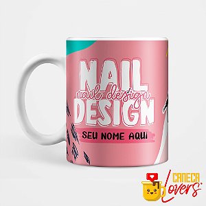 Caneca Flork Profissões - Nail Design - Nome Personalizado