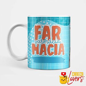 Caneca Flork Profissões - Farmácia - Nome Personalizado