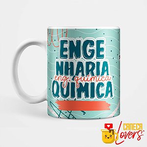 Caneca Flork Profissões - Engenharia Química - Nome Personalizado