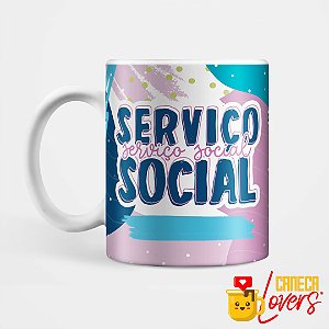 Caneca Flork Profissões - Serviço Social - Nome Personalizado