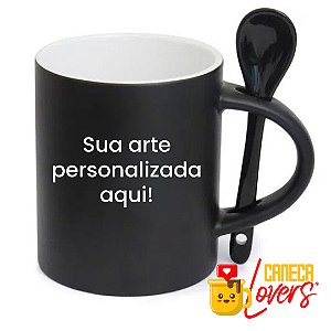 Caneca Mágica com Colher - Personalizada - Arte Exclusiva