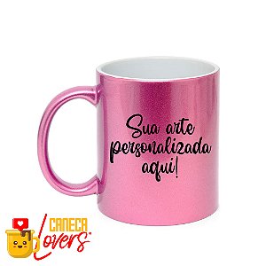 Caneca Perolizada Personalizada - Rosa - Arte Exclusiva