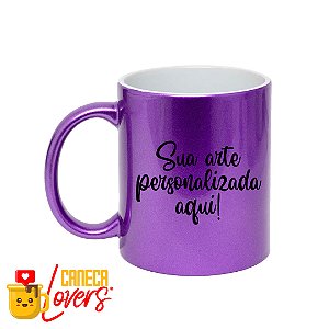 Caneca Perolizada Personalizada - Roxa - Arte Exclusiva