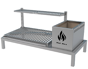 Parrilla Residencial Premium INOX 304 - Para Alvenaria 97 x 45cm