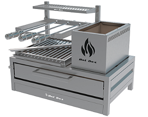 Parrilla Residencial Premium INOX 304 - Bancada 74 x 45cm - Com Espetos