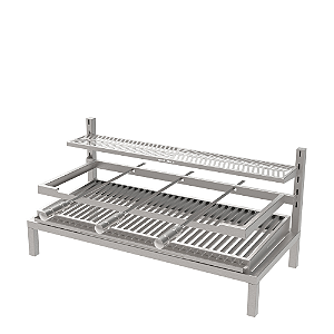 Churrasqueira Parrilla Residencial Premium INOX 304 - Alvenaria 97 x 45cm