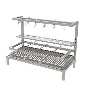 Churrasqueira Parrilla Premium INOX 304 97x45cm – Alvenaria com Tendal