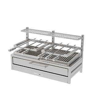 Churrasqueira Parrilla Residencial Premium INOX 304 - Bancada 97 x 45cm