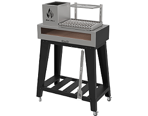 Parrilla Residencial Com Carrinho 75 x 38cm