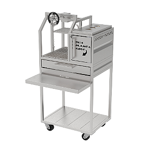 DUPLICADO - Parrilla Profissional Dupla Em INOX 304 Com Carrinho