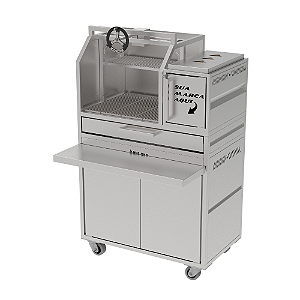 Parrilla Profissional Em INOX 304 Com Carrinho e Fechamento