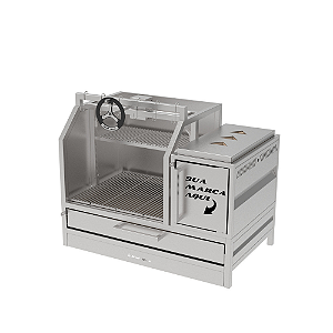 Parrilla Profissional de Bancada 80cm OU 100cm, 1 Volante e Carenada - INOX 304 - Carenada