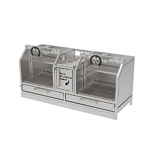 Parrilla Profissional Premium 126cm, 146cm OU 166cm, 2 Volantes Carenada - INOX 304