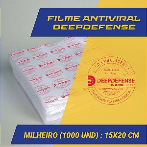 Embalagem Saco a Vácuo  15 x 20 cm - Antiviral DeepDefense- Milheiro (1.000 unidades)