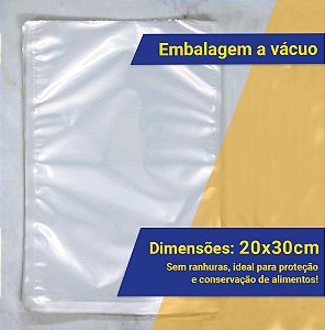 Saco a vácuo 20x30 Pacote 50 Unidades - Suprir Equipamentos e Embalagens