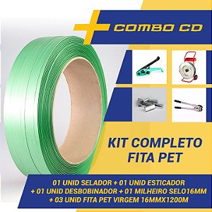 Kit Completo Para Fita Pet – 01 Carro + 01 Esticador + 01 Selador +  01 milheiro Selo + 03 Fita Pet