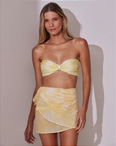 Saia Curta de Amarrar Tie Dye Amarela