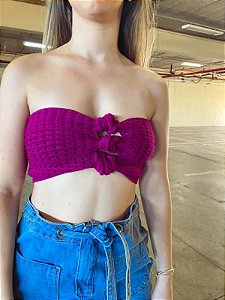 TOP  FAIXA EM TRICOT MILENA MAGENTA