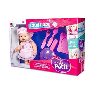 Boneca Coleção Petit Chef Baby Milk Cozinha Brinquedo