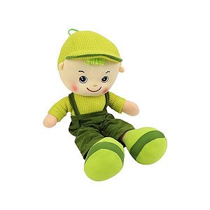 Boneco De Pano Rafa Boy Soft Skate Bebê Super Macio Fofinho Verde