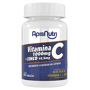 Vitamina C + Zinco 60 Cápsulas 1100mg