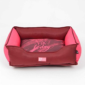 Cama Caminha Para Pet Cachorro e Gato Nylon Bicolor Vinho Emporium Distripet