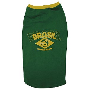 Roupinha Para Pet Cachorro Regata Brasil Verde Emporium Distripet