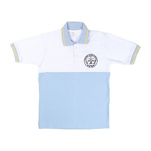 Camisa polo azul e branca OLM/white and blue polo shirt OLM