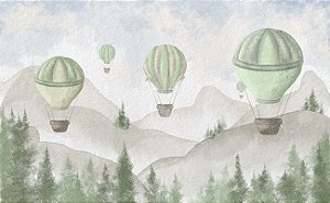 Papel de Parede Balões na Floresta