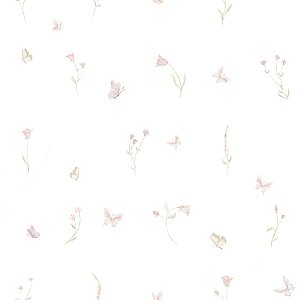 Papel de Parede Estampa Floral Borboletas Giovana 2