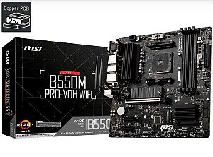 PLACA MAE MSI B550M PRO-VDH WIFI - AMD RYZEN AM4 - DDR4 - MATX - VGA/HDMI/DISPLAY PORT