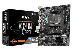 PLACA MAE MSI A320M - A PRO - AMD RYZEN AM4 DDR4 - MATX - HDMI/DVI