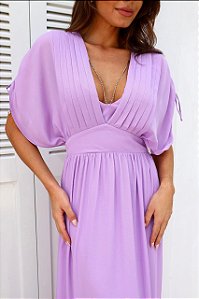 Vestido Sheron com drapeado no ombro*