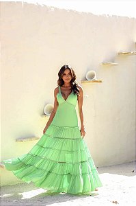 Vestido longo  mariela com guipi *