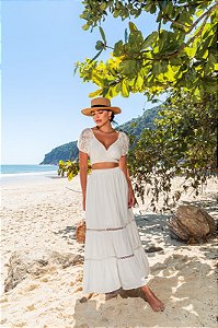 Cropped Lorena renda com amarração