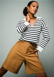 Bermuda Lorena Alfaiataria Cintura Alta **