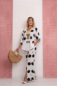 Calça de Poá com botões *