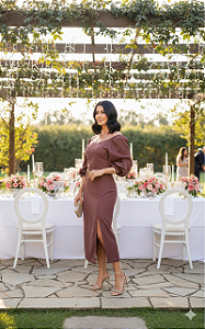 Vestido Angélica com mangas bufantes*