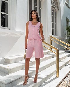 Bermuda Helen Cintura Alta Alfaiataria **