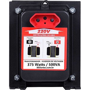 Auto Transformador Inversor 375w 500VA de 110V Para 220V ou 220V Para 110V