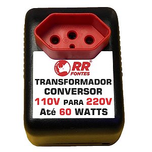 Transformador Conversor Voltagem 60w 110v Para 220v Tomada 3 Pinos