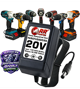 Carregador Fonte DC 20v Para Parafusadeira Hammer Pli-200