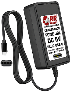 Fonte Carregador DC 5v USB-C Para Fones Headphone JBL