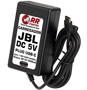 Fonte Carregador DC 5v USB-C Para Caixa De Som JBL