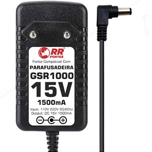 Carregador Fonte DC 15v Para Parafusadeira Furadeira Gsr1000 Smart Bosch 12V